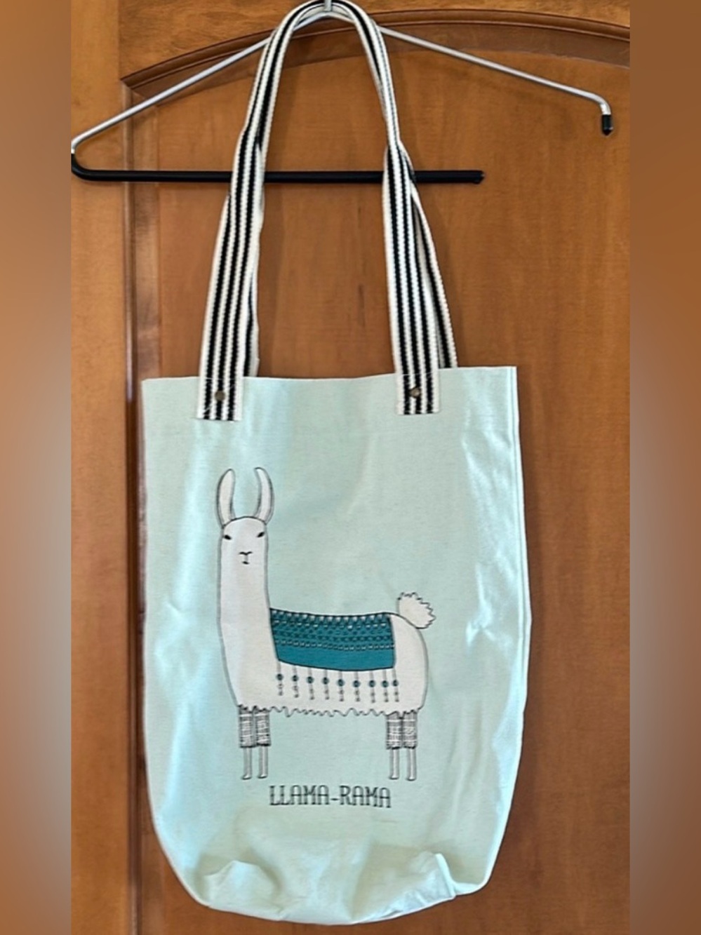 Danica Studios Mint Green Llama Rama Gusseted Cotton Canvas Tote Bag 🦙